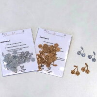パリからのアイロンシール小チェリーさくらんぼボンポワンかわいいキラキラ幼稚園ハンドメイドワッペンアップリケ小学校アイロンシート