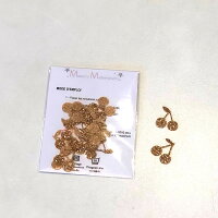 Madame,Mademoiselleアイロンシールチェリー葉っぱ1つタイプチェリーかわいいキラキラ幼稚園ハンドメイドワッペンアップリケ小学校アイロンシートゴールドチェリーシルバーチェリー