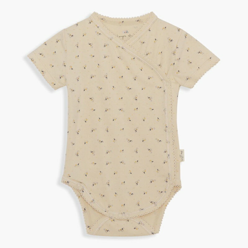 限定セール　kongesslojd コンゲススロイド ロンパース お花柄ロンパース　足無しロンパース　花柄　女の子ロンパース　オーガニックコットン　新生児　ご出産祝い　ご出産ギフト　スタイ　ベビー用品　PETALES　半袖　足無しのサムネイル