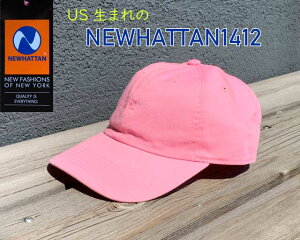 NEWHATTAN1412　ベースボール ロー キャップレディース　メンズ　キャップ　ピンク　ライトピンク　コットン　無柄