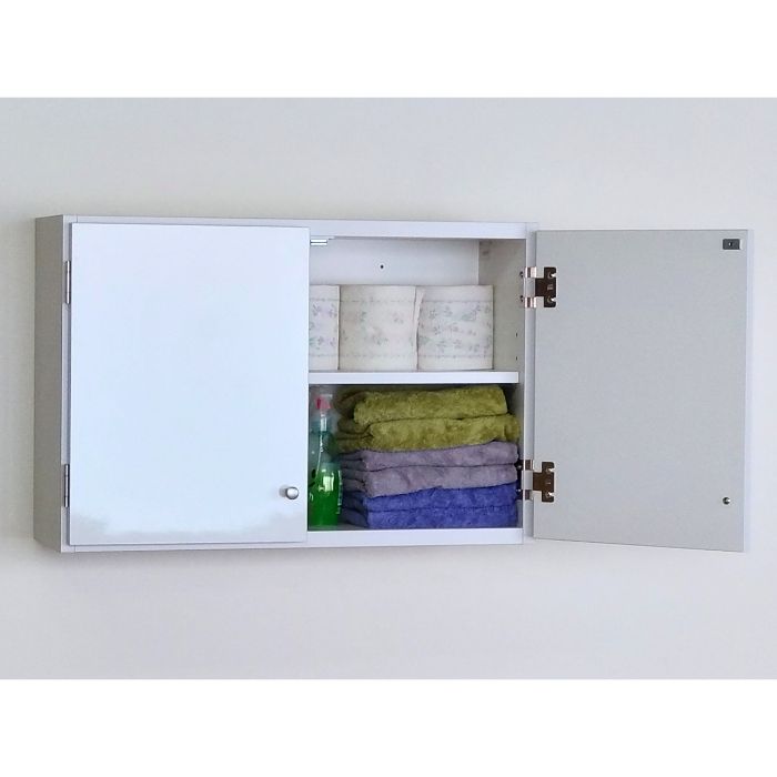 鏡面扉 吊り戸棚 幅60S(奥行22) 完成品 日本製 送料無料 光沢仕上げ 吊戸棚 トイレ収納 ランドリー収納 洗面所収納 キッチン収納