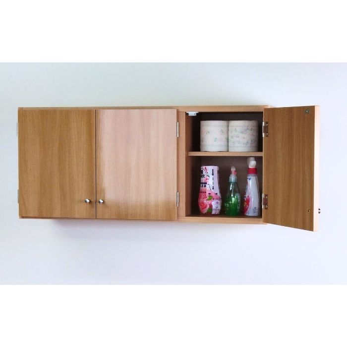 鏡面扉 吊り戸棚 幅90L(奥行30)吊戸棚 吊り棚 吊棚 洗面所収納 トイレ収納完成品 日本製 送料無料