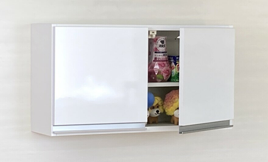 プレミアム吊戸棚 【横型】 幅75S(奥行22)国産 完成品 送料無料洗面所収納 トイレ収納に