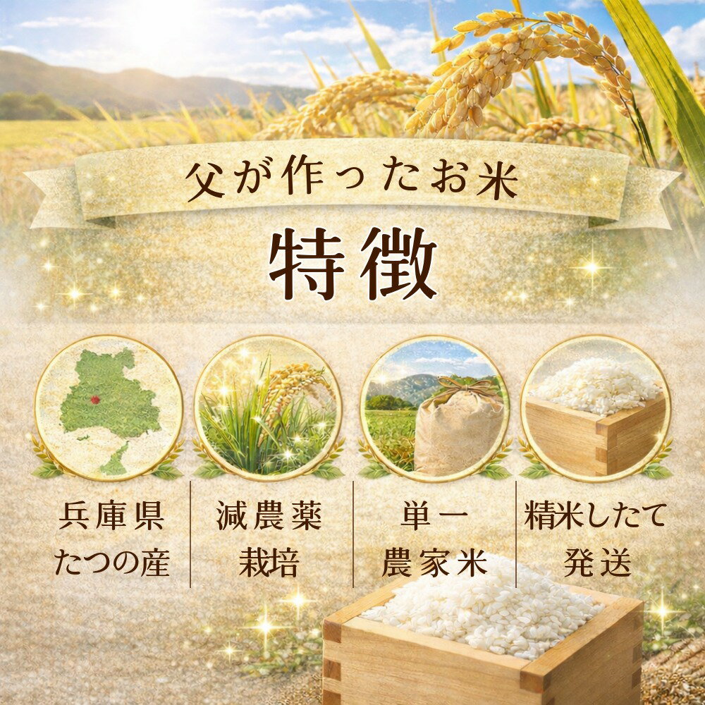 米 15kg 送料無料 兵庫県産 ひのひかり 新米 令和7年産 白米 5kg×3袋 農家直送 精米したて 単一米 国産米 お米 播州 たつの市