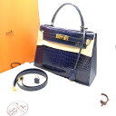 【美品 】【超セレブ】HERMES ケリー28【入手困難レア物】エルメス クロコダイル ポロサス【 大事な方に! 】外縫 Kelly bag 28 ケリー28 ...