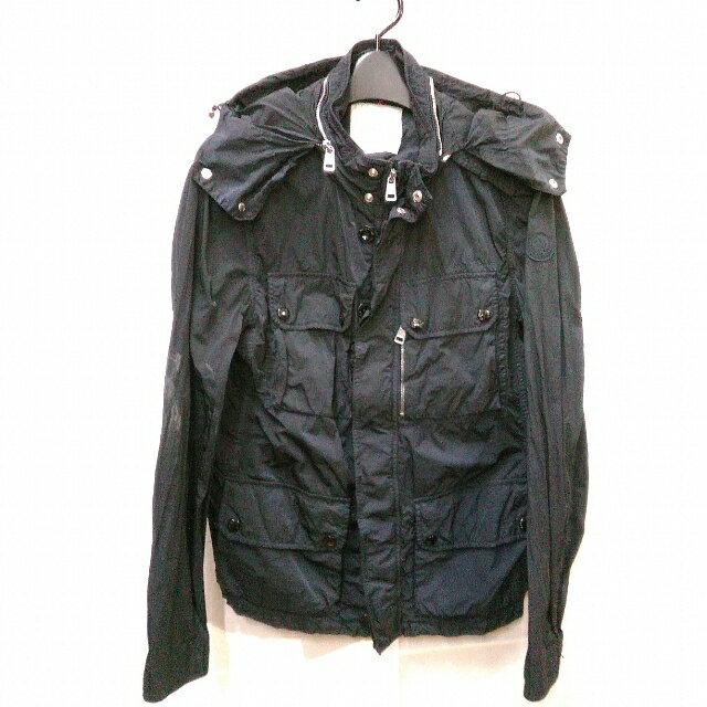 Rakuten - おしゃれ!カッコいい!!【モンクレール】【レア物】みんなからの注目!!【MONCLER】ブルゾン【濃紺】フード取り外し可【美品】早い者勝ち!!【春秋物】　Aランク　送料無料 ダブル釦ポケ
