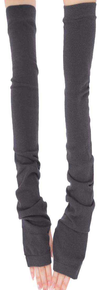 [アネス] UVカット 夏用 アームカバー UPF50+ 無地 ロング 60cm 接触冷感 裏メッシュ 腕カバー レディ..