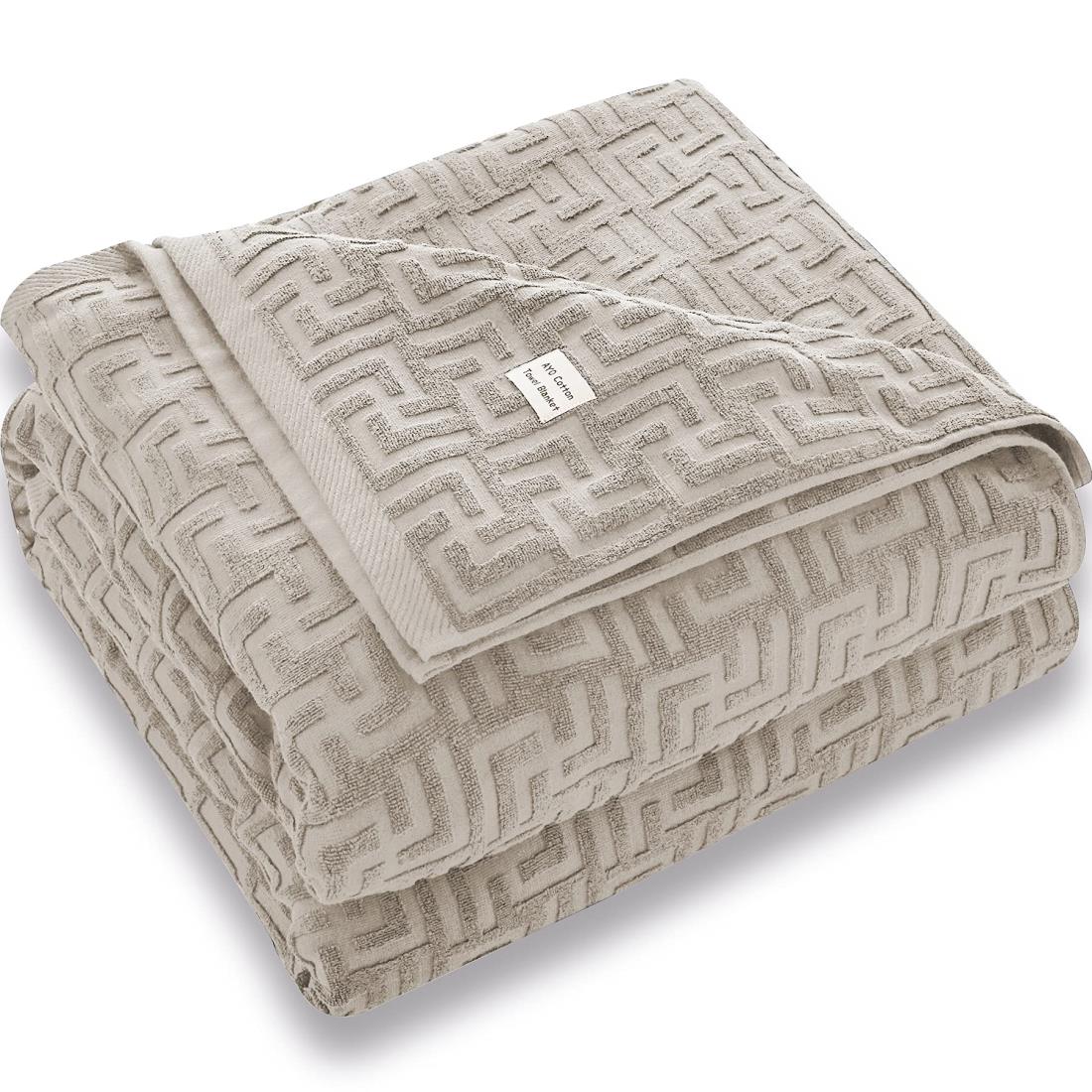 AYO タオルケット シングル ブランケット 綿100% コットン おしゃれ エアーケット キルトケット 速乾 抗菌 肌掛け 軽量 柔らかく肌触り 毛玉が出ない 毛布 オールシーズン 夏用 ソファー用 丸洗いOK 吸湿速乾（ベージュ，140*190cm）