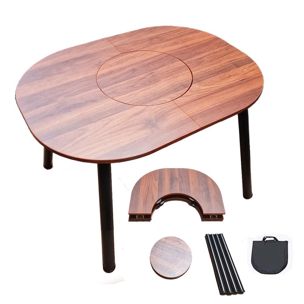 Fengzel Outdoor アウトドア囲炉テーブル 無垢材テスクトップ バーベキューグリル 折りたたみ式 持ち運び便利 庭園用BBQコンロ (テーブル(80*60*51.5cm))