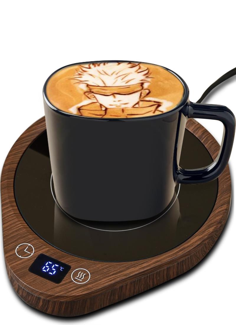 【飲み物がずっとアツアツ】 カップウォーマー 保温コースター コーヒーウォーマー 3段階温度設定 切タイマー 自動電源オフ カップヒーター ドリンク保温器 急速加熱 オフィス 職場 デスク 卓上 プレゼント ギフト 木目(3)