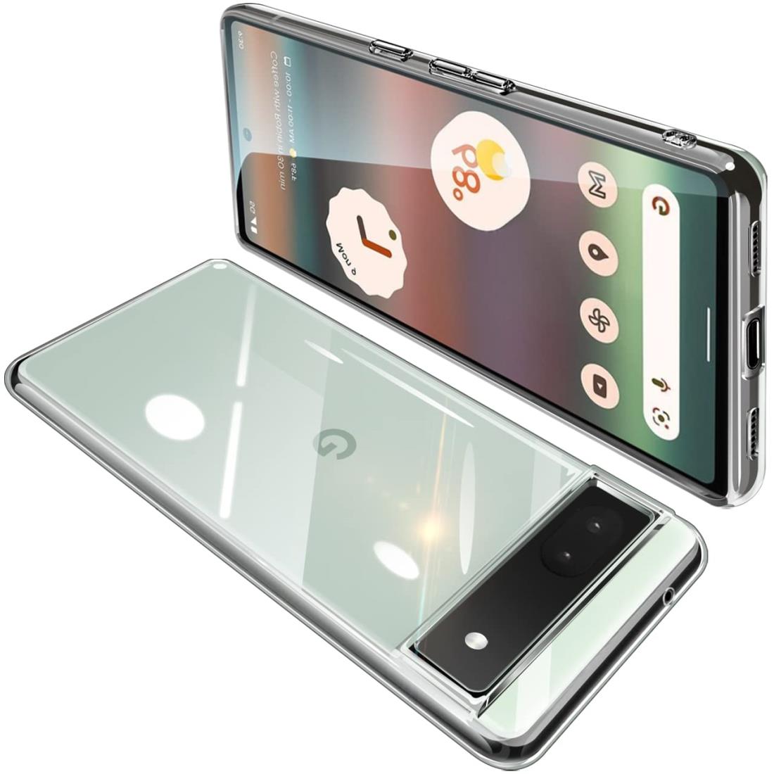 Google Pixel6A ケース クリア 全透明 グーグル ピクセル 6A スマホケース 耐衝撃 カバー TPU素材 薄型 ストラップホール付き 落下防止 滑り止め (透明)