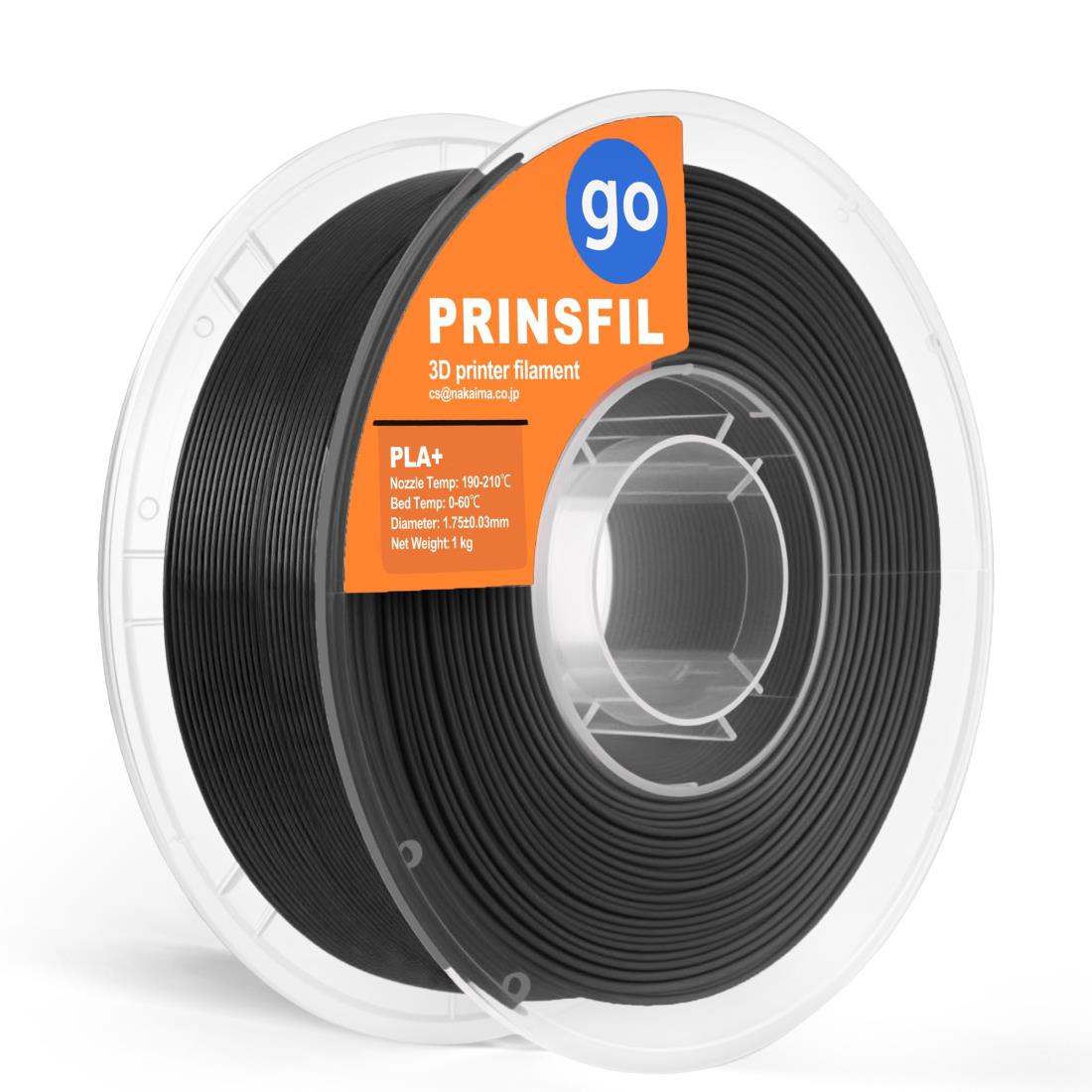 PRINSFIL GO PLA+ 強化pla フィラメント（ブラック 1kg）bambu labなど3dプリンター用 pla plus filament