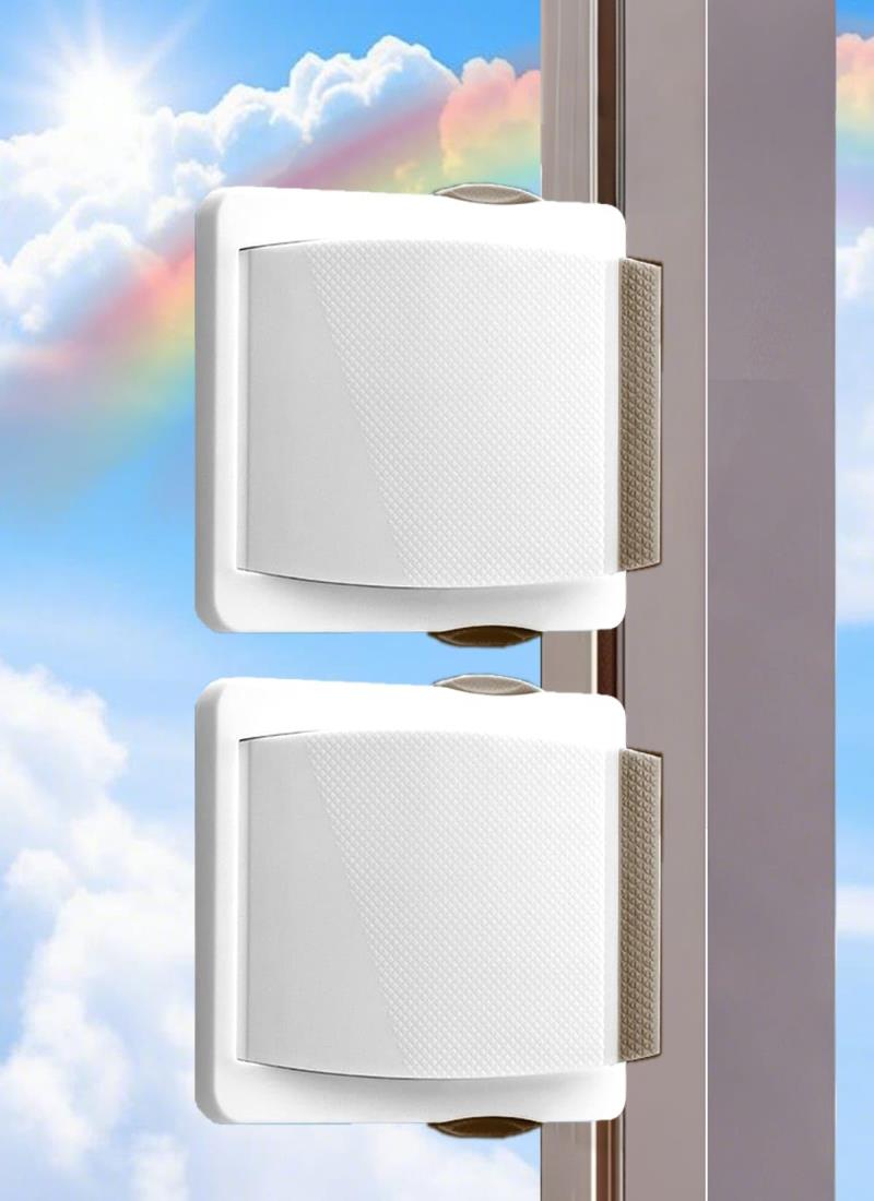 引き戸ストッパー MYCOLO 窓 網戸 スライドドア 引き戸 ロック 転落防止 子供 赤ちゃん 猫 犬用 ドアストッパー 2個入り (茶色)