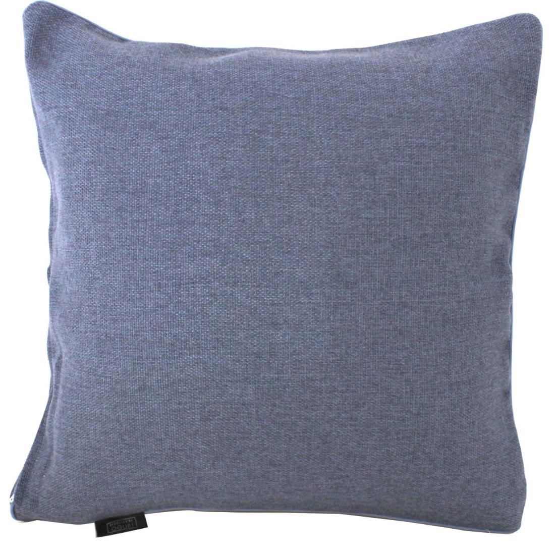 メリーナイト クッションカバー 「ムジカ」 約45×45cm サックス ファスナー式 周囲パイピング付 ナチュ..