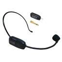 Tmei 2.4G ワイヤレス ヘッドセット マイク ロフォン ステージ ポータブル拡声器 無線 軽量 3.5 mmステレオミニプラグ ブラック (ブラック)