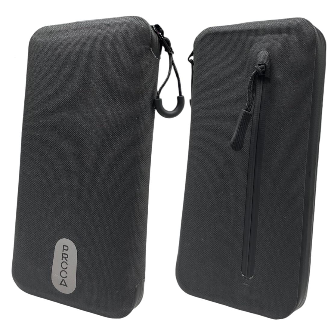 PRCCA(プレッカ) 薄型防水サイクルポーチM (ブラック) ｜YKK防水ファスナー付き 財布 スマホ 鍵 収納 ..