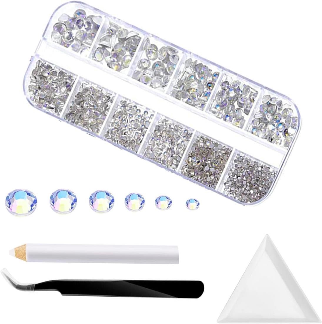 ネイルストーン ラインストーン BetterJonny 2100粒 ネイルストーン ガラス ネイル デコ パーツ 手芸パーツ DIY ネイルパーツ ネイル を飾て(6サイズ)