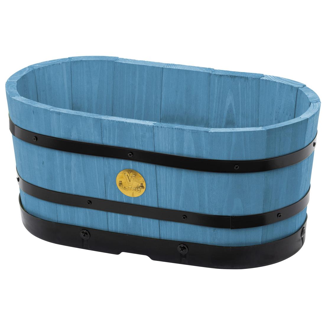 タカショー プランター ウッドオーバルプランター S パウダーブルー 植木鉢 楕円形 おしゃれ PPW-06SPB