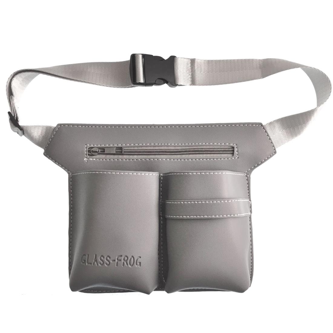 【GLASS FROG】シザーケース ウエストポーチ 5丁挿し 美容師 トリマー 園芸（グレー）