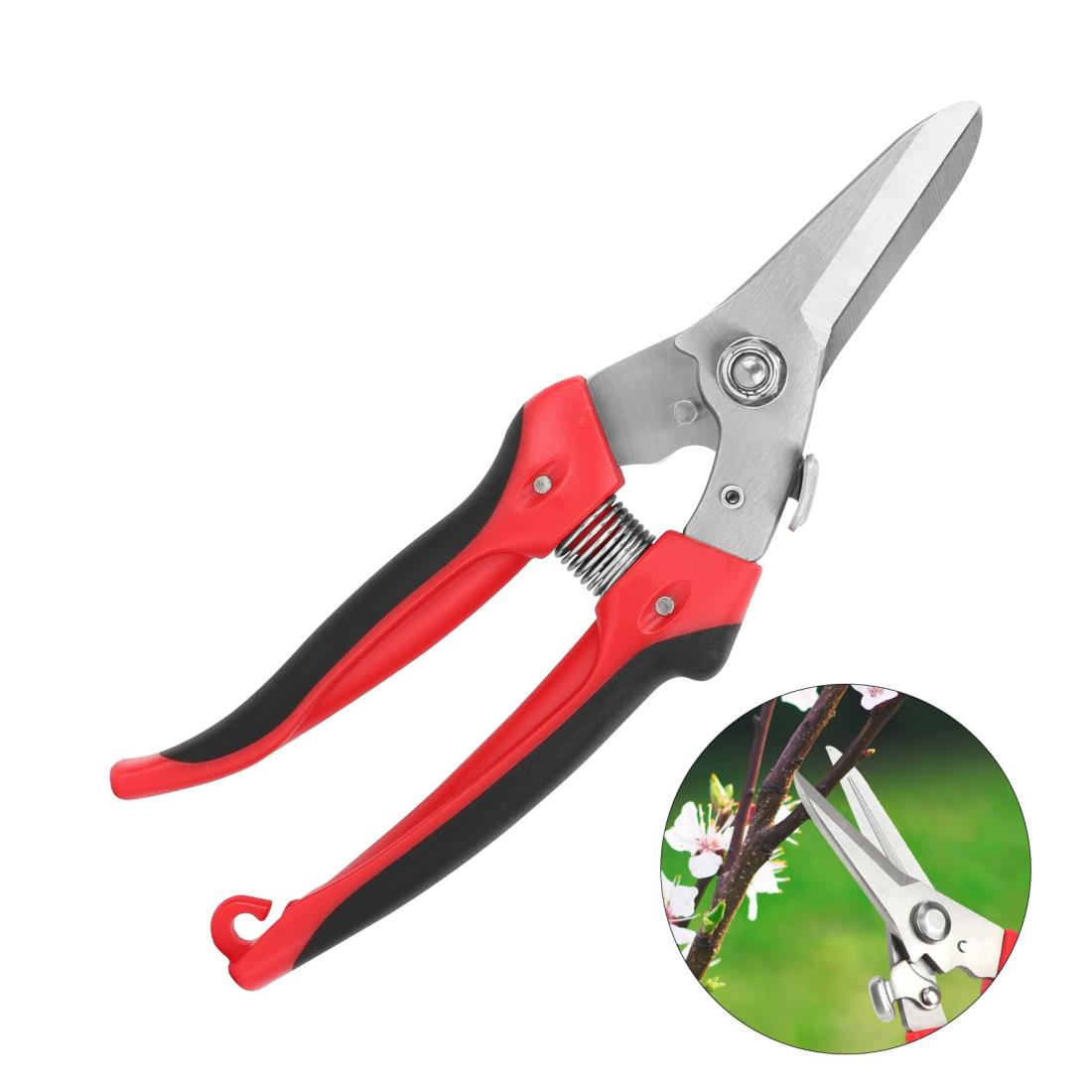 SANLIKE園芸剪定ばさみ 小型 ロック機能付き ステンレス製園芸用ハサミ 園芸バリカン 枝切り 生け花 果..