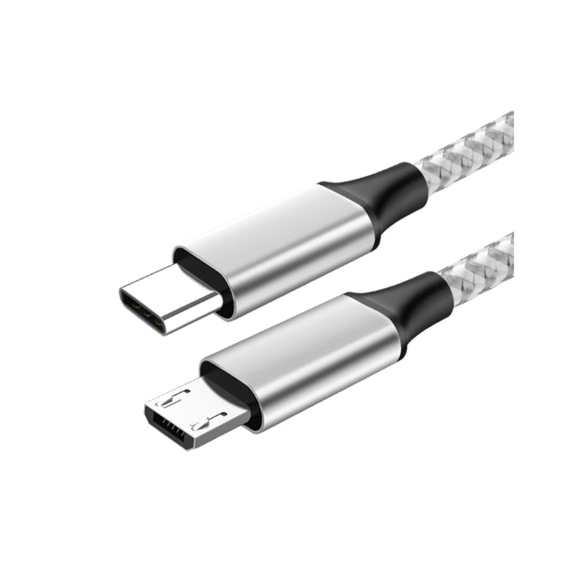 TYPE-C Micro-Bケーブル 編み込みマイクロusb OTGケーブル 480Mbps高速データ転送コード USB2.0充電線 ..