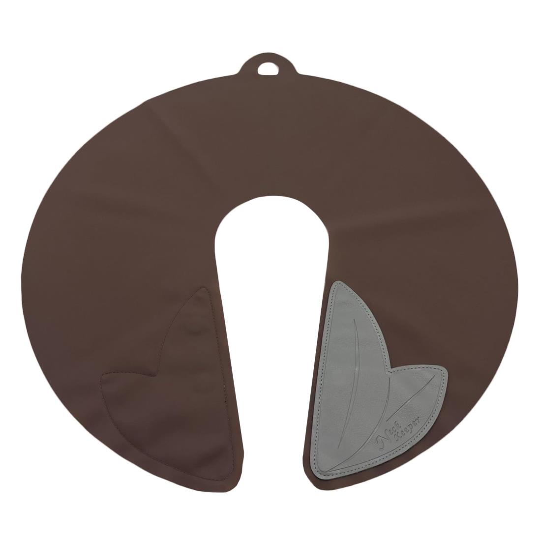 [ネックキーパー] プロの美容師が監修 散髪用ケープ マグネットタイプ セルフカット ヘアカット カットクロス 子供用 大人用 シリコン製で丈夫 (ライトブラウン)(4)