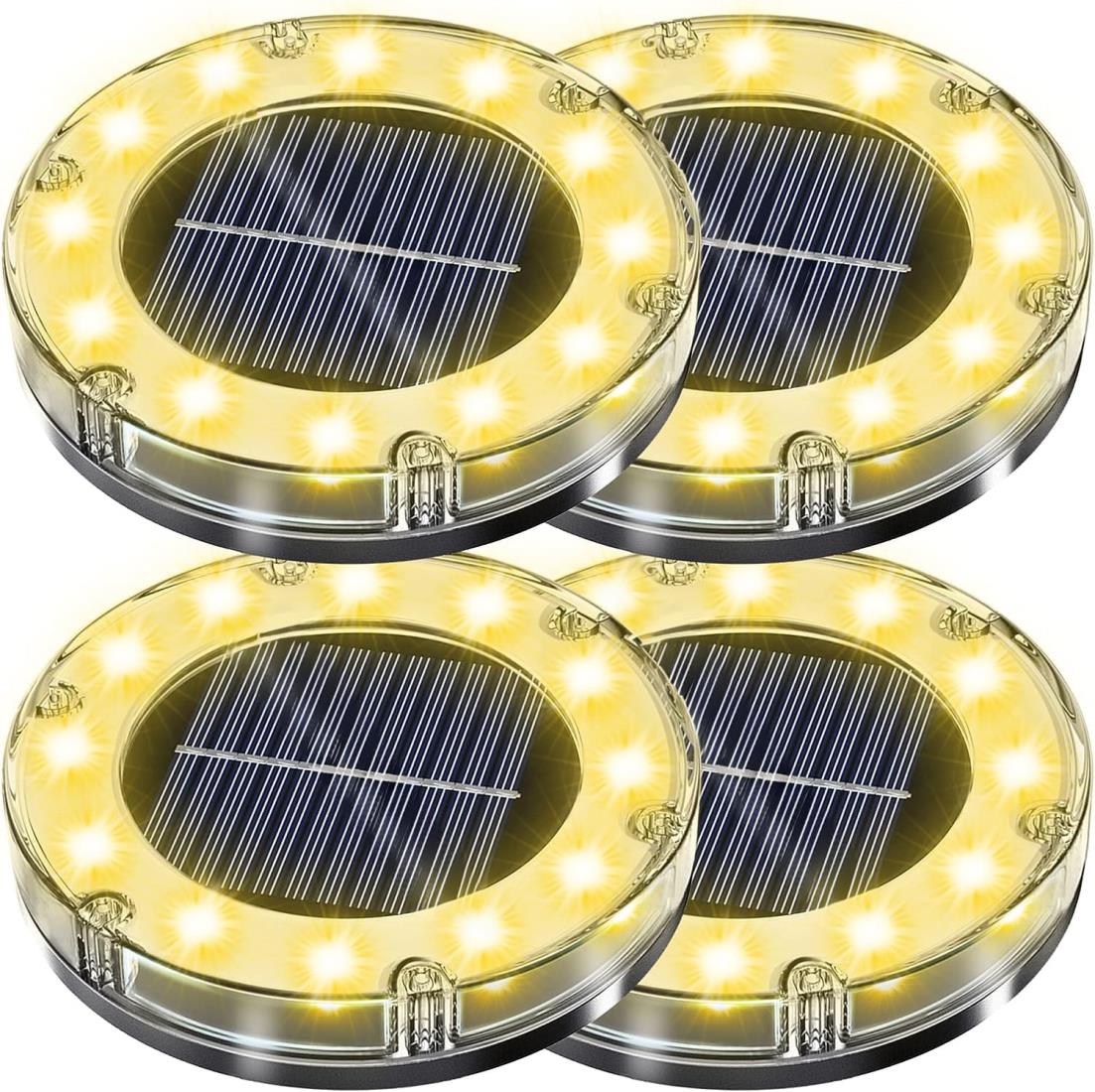 AZ4U ソーラーライト 屋外 防水 ガーデンライト 防犯 自動点灯 4個セット (暖色)