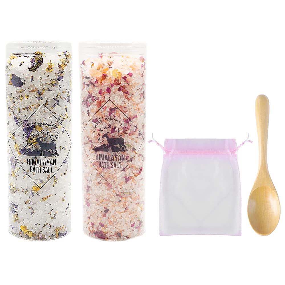 梅研本舗 岩塩 ヒマラヤ岩塩 バスソルト ハーブ&スパ 300g ホワイト ピンク 2本セット 20回分 オーガン..