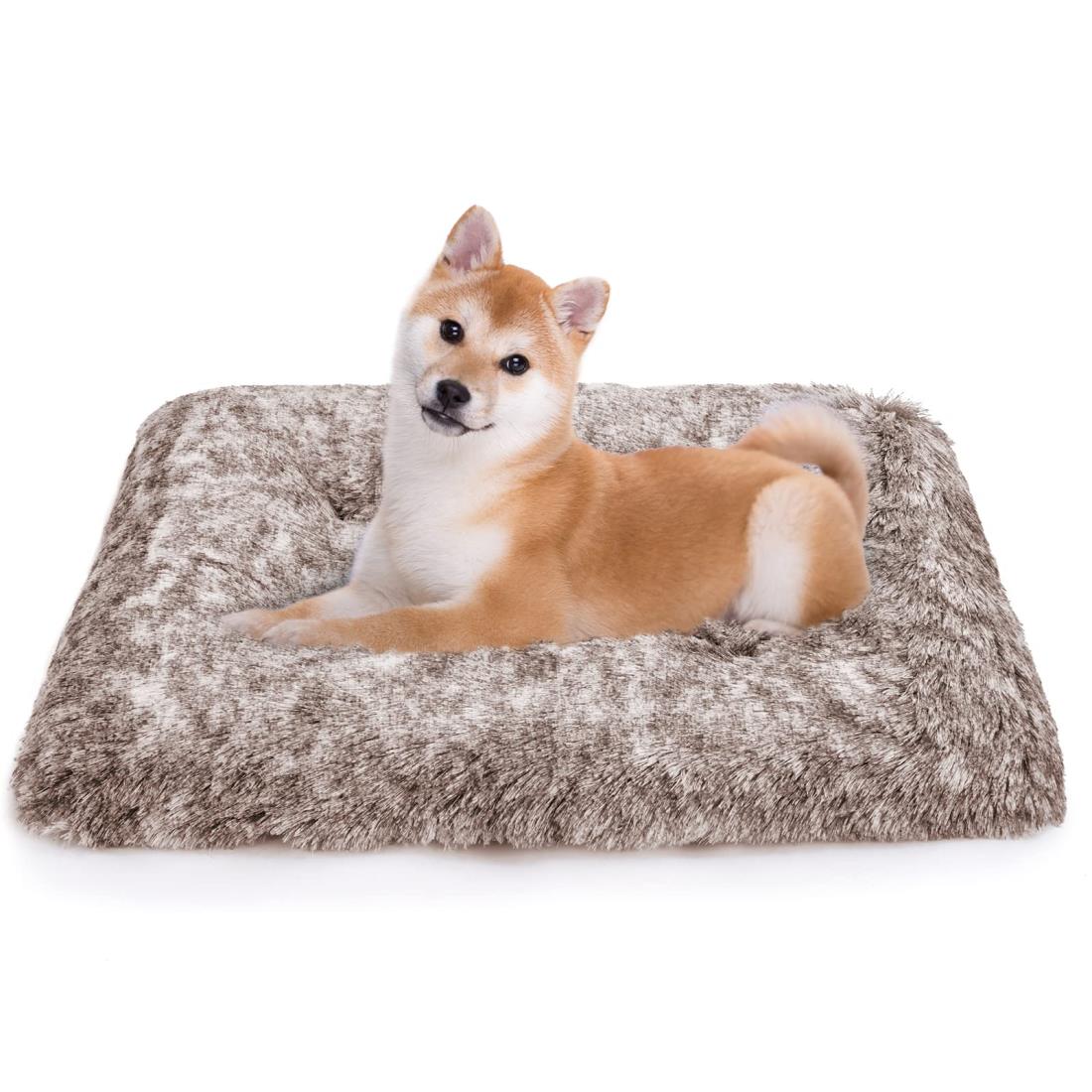 ペット用クッション 犬 猫 ベッド クッション マット ふわふわ 滑り止め 犬ベッド ペットマット 暖か 寒さ対策 ケージ クッション 室内用 秋冬用（ブラウン60*45cm）