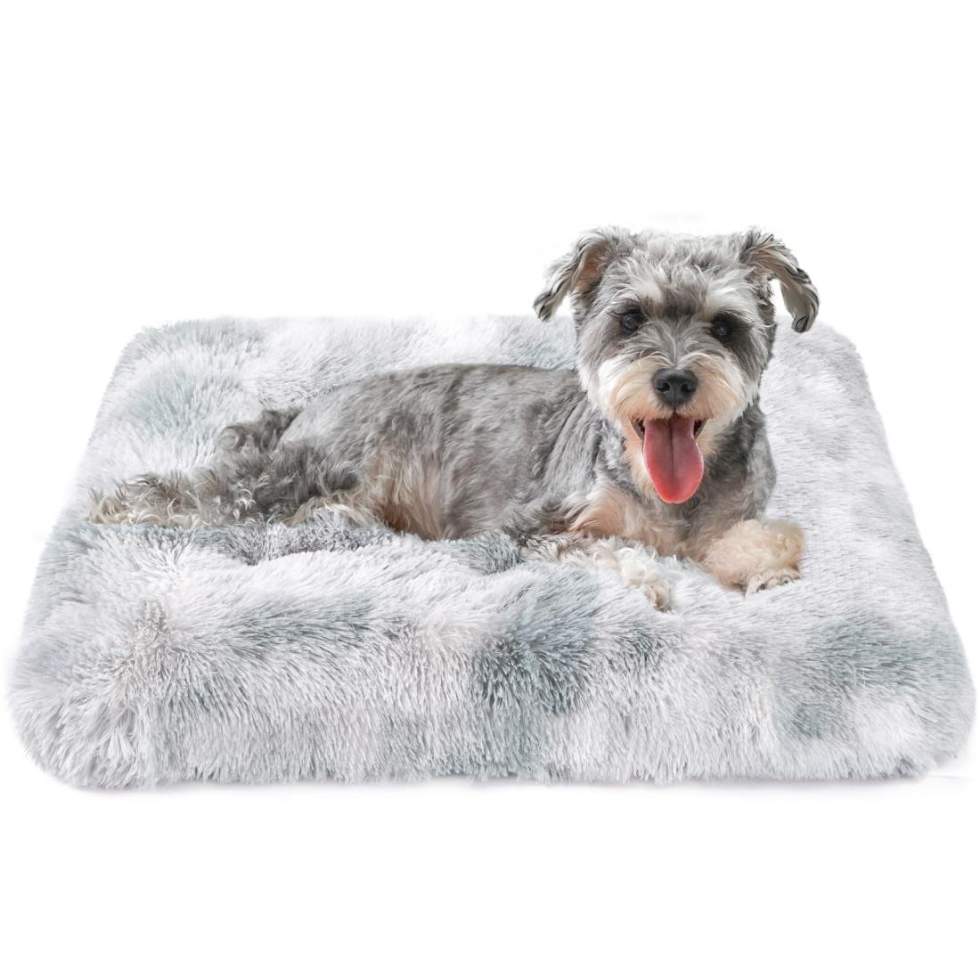 ペット用クッション 犬 猫 ベッド クッション マット ふわふわ 滑り止め 犬ベッド ペットマット 暖か 寒さ対策 ケージ クッション 室内用 秋冬用（60*45cm ホワイトグレー）