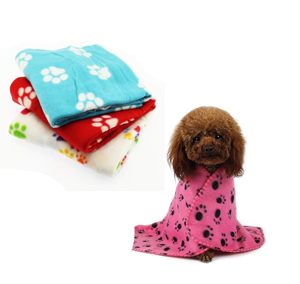 Olive-G 肉球柄が可愛い ペット用 薄手 ブランケット 3枚セット 年中使える 100×70