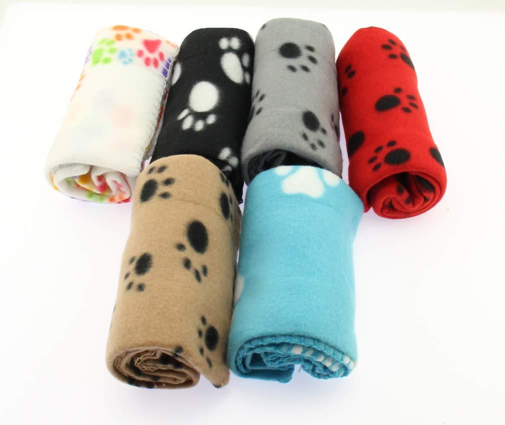 Olive-G 肉球柄が可愛い ペット用 薄手 ブランケット 6枚セット 年中使える 60×70