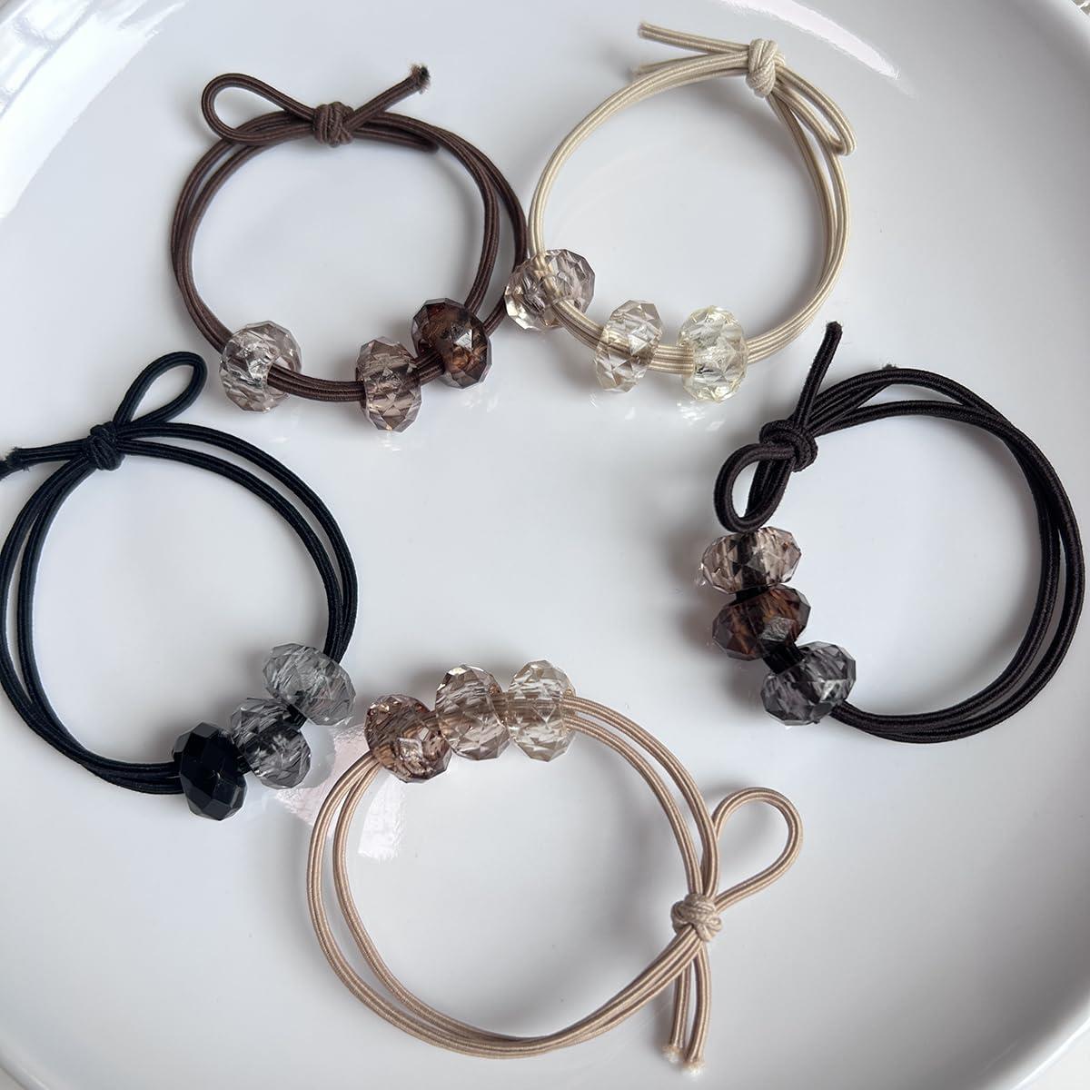 Masvan ヘアゴム 5個セット 跡がつかない 髪ゴム 髪飾り シュシュ シンプル おしゃれ 大人 女性 かわいい 髪留め 高弾性 ヘアアクセサリー