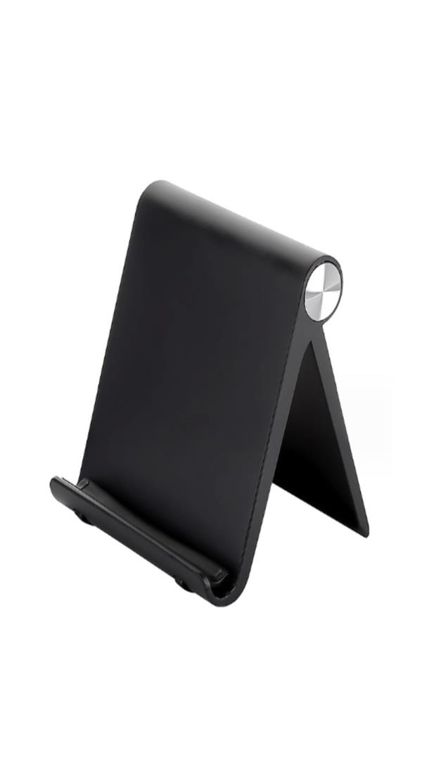 wumio タブレットスタンド 黒 ABS スマホスタンド 折りたたみ式 調整可能 携帯 薄型 シンプル 角度調節 タブレット スタンド プラスチック 滑り防止 安定 丈夫 軽量