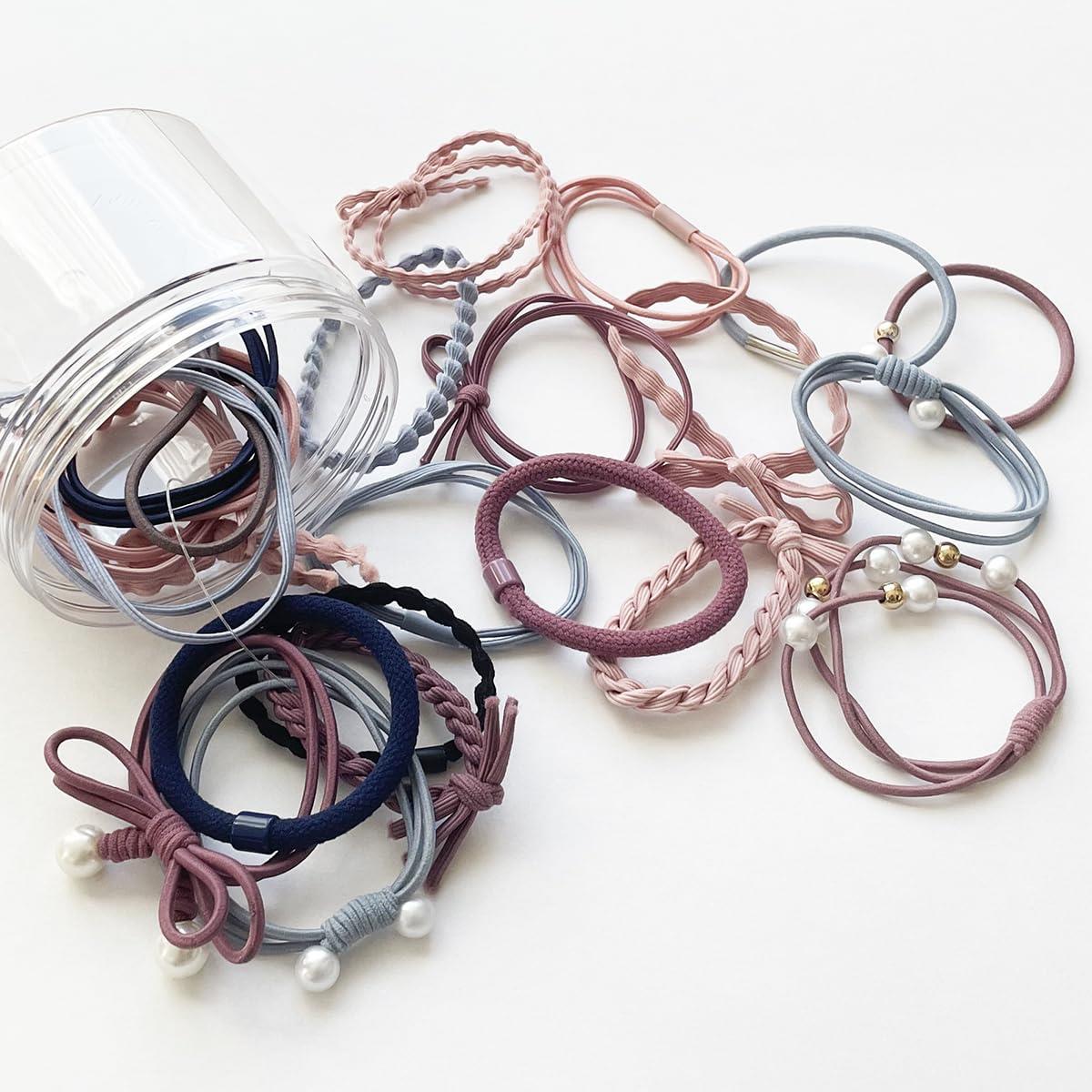 ヘアゴム 大人 髪ゴム 12点セット 髪留め おしゃれ おとな シンプル プレスレット 上品 かわいい (ミックス)
