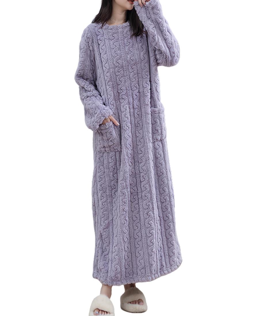 [§DAY CLOTH∞Daycloth] 着る毛布 レディース メンズ 体型カバー ふわふわ ルームウェア ワンピース ポケット付き 着丈130CM 可愛い 暖かい ロング丈 伸縮性 ゆったり 冬服 室内服 部屋着 男女兼用