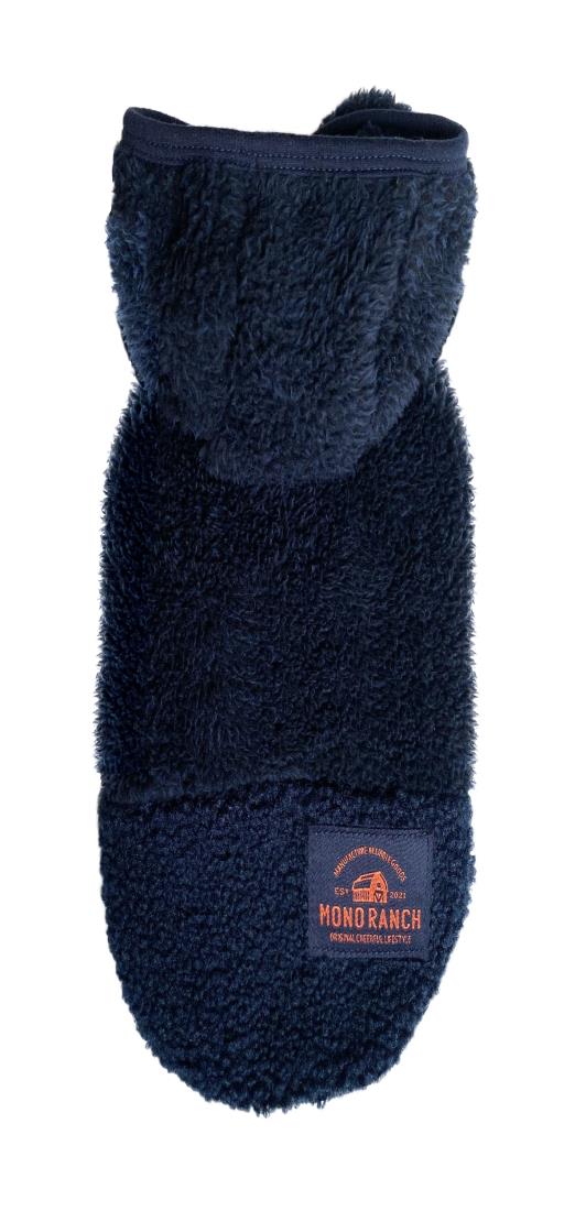 犬 服 フリース【リード通し穴を施した ボア パーカー】ペット服 犬用 ボアフリース《ベストタイプ/ふわふわ/洗える》ベスト フード フーディー スウェット 洗濯 柔らかい 暖かい 寒さ対策 中型犬 小型犬【M, ネイビー】MONO RANCH