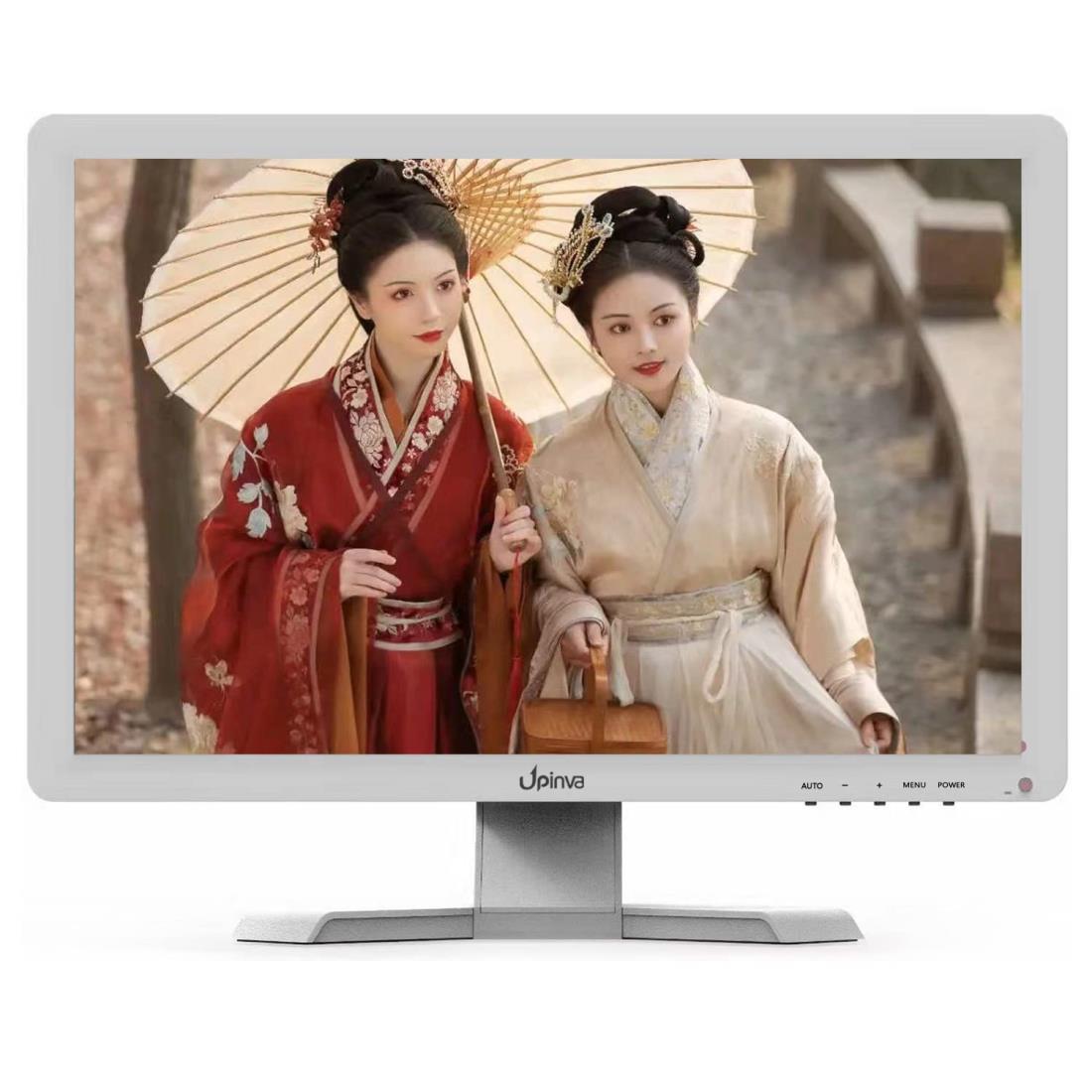 19インチ ホワイト CCTV液晶モニター 防犯カメラ ディスプレ画面 1440x900解像度 多機能接続サポートHDMI AV BNC VGA USB入力 PC LEDモニター 日本語対応