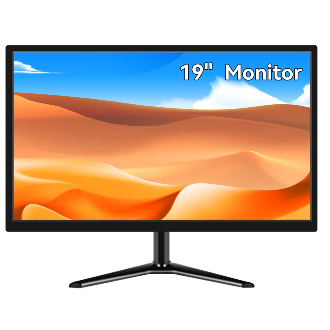 19インチPCスクリーンコンピュータモニタ、VESA、60Hz、1440x900ビジネスディスプレイ、HDMIおよびVGAポート、デュアル内蔵スピーカー、170°広視野角LEDデスクトップモニタ、ブラック