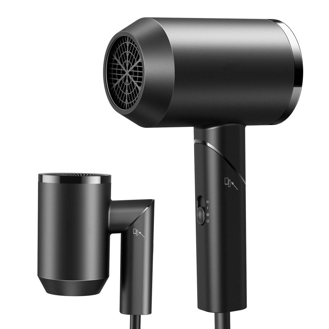 ドライヤー 大風量 ヘアドライヤー 【新登場 高速モーター】 速乾 ヘアドライヤー マイナスイオン 静電気抑制 3段階温度調節 1500W 過熱防止 コンパクト ドライヤー 人気 軽量 折り畳み ノズル付き 持ち運び便利 ヘアサロン 家庭用/旅行用ドライヤー 日本語取扱説明書付き