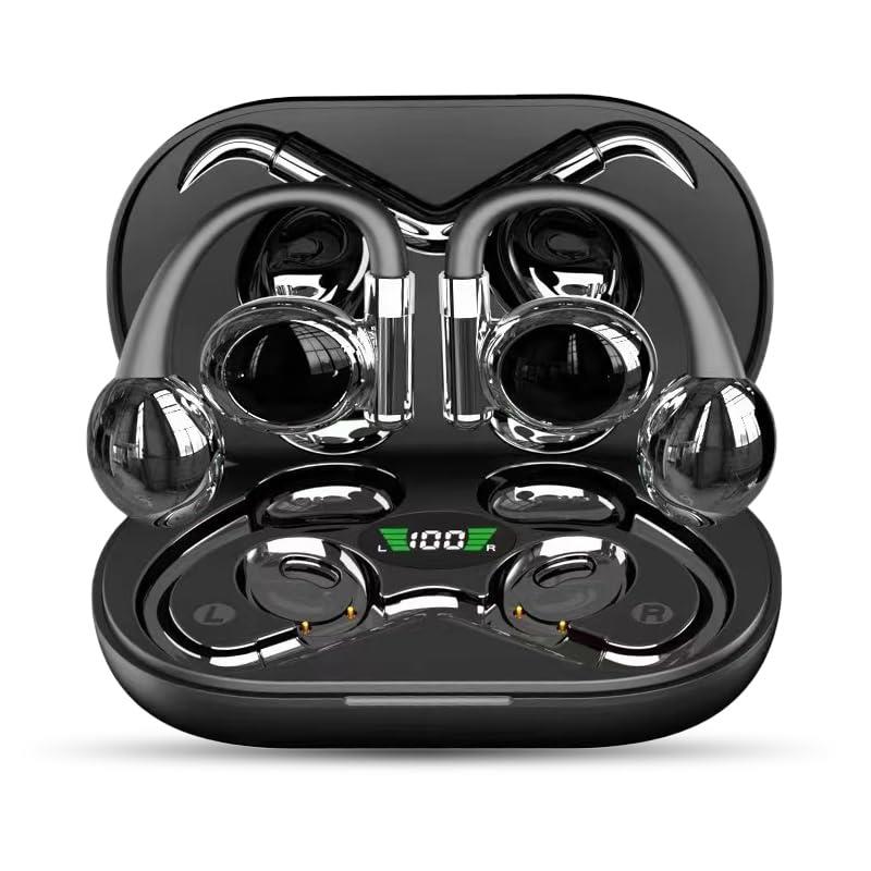 SLuB ワイヤレスイヤホン Bluetooth 5.3 イヤホン 防水 防滴 自動ペアリング 両耳 OWS式 ENCノイズキャンセリング 耳かけ式 耳掛け 落...