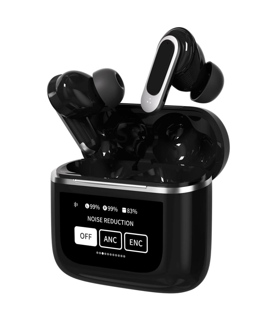 【2025新登場】TOKATech LUMIPods PRO Bluetooth5.4 スマートディスプレイ搭載 完全ワイヤレスイヤホン｜タッチ操作｜ANC+ENCノイズキャンセリング｜通話対応｜長時間再生｜iPhone/Android対応