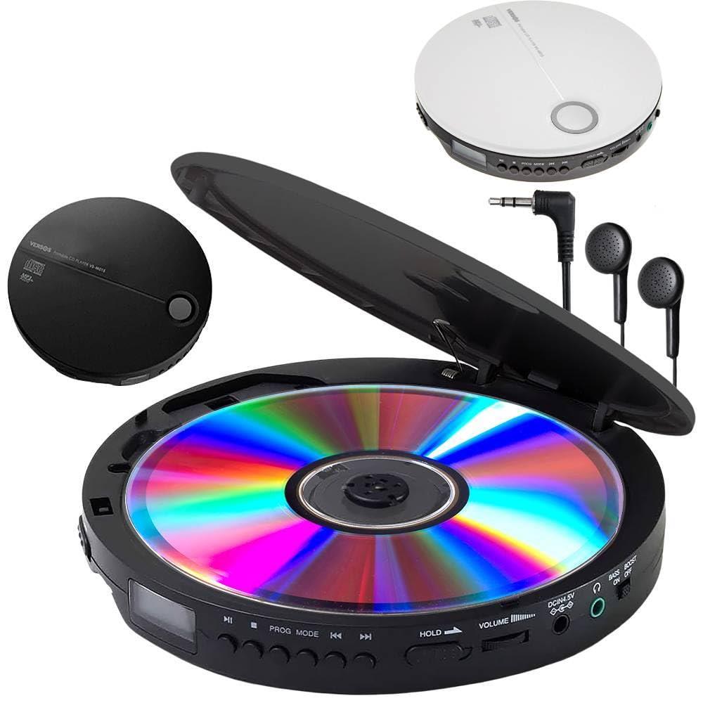 iimono117 ポータブルCDプレーヤー VS-M015 スキップ機能 音飛び防止機能 搭載 プレイヤー 再生 語学学習 語学勉強 英会話 学習 勉強 小型 軽量 薄型 通勤 通学 旅行 (ブラック)