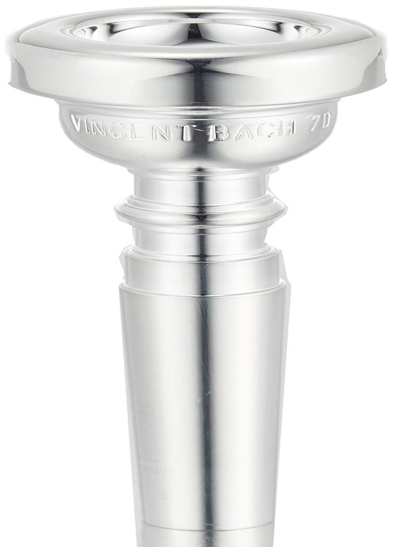7Cよりも浅いカップでD管用。たいへん輝かしい音で、高音域に適している。直径 16.2mmカップの深さ MS (やや浅い)リムの厚さ MW (中位)。外側に向かって低くなる 7番に類似する。世界中のプロフェッショナルら初心者まで最もよく使われています。 貧弱な楽器をレベルアップさせ、良い楽器は一層よくなります。 豊かな音量で、イントネーションに優れ、高い音から低い音まで反応が良く、響きが豊かで全音域にわたって音の粒が揃い、適度な抵抗が疲労を防ぎます。 7Cよりも浅いカップでD管用。たいへん輝かしい音で、高音域に適している。 直径 16.2mm カップの深さ MS (やや浅い),br>リムの厚さ MW (中位)。外側に向かって低くなる 7番に類似する。 BACH MP TRUMPET 7D