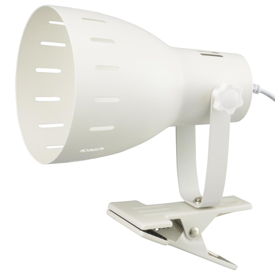 オーム(OHM) クリップライト E26 電球別売 白熱電球60Wまで LED電球もOK 中間スイッチ付き ホワイト LTC-N126AK-W 06-1643 オーム電機