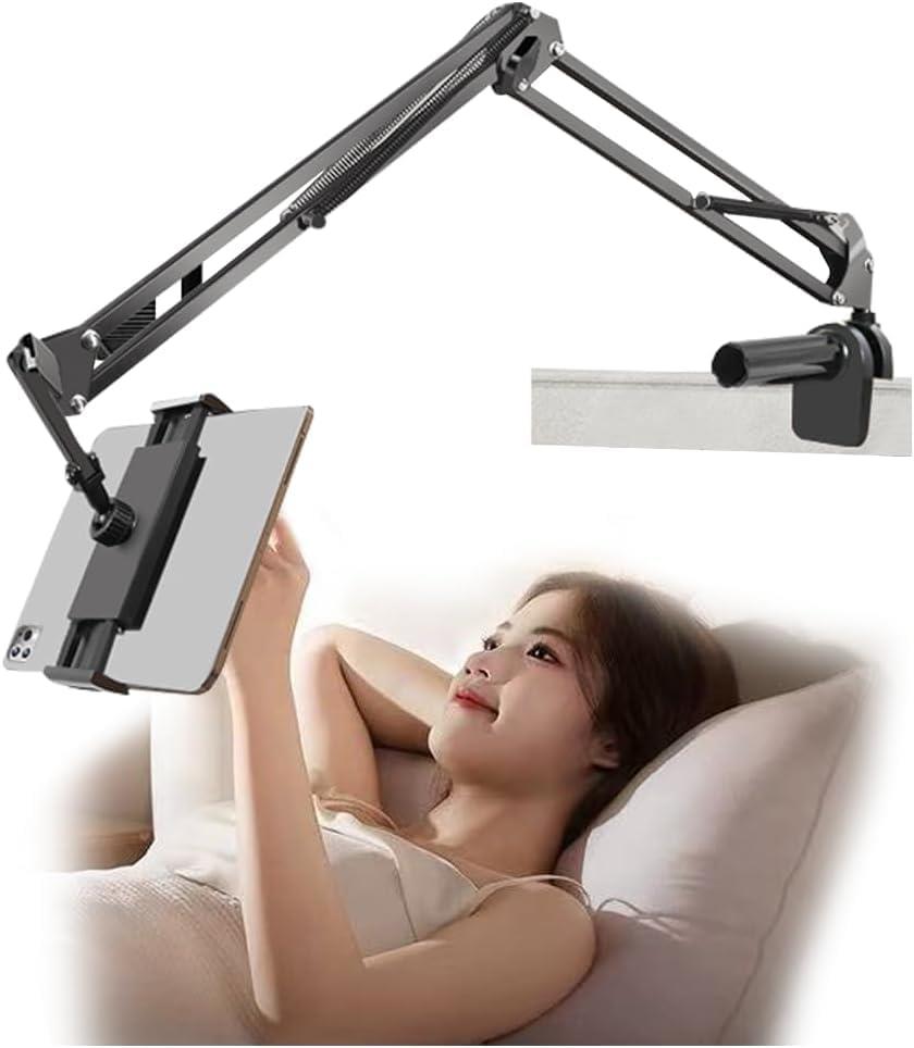 タブレット スタンド ipad スタンド タブレット アーム タブレットスタンド タブレットホルダー 折りたたみ式 軽量 アルミ合金製 滑り止め 在宅仕事 つくえ 机 省スペース HEI2