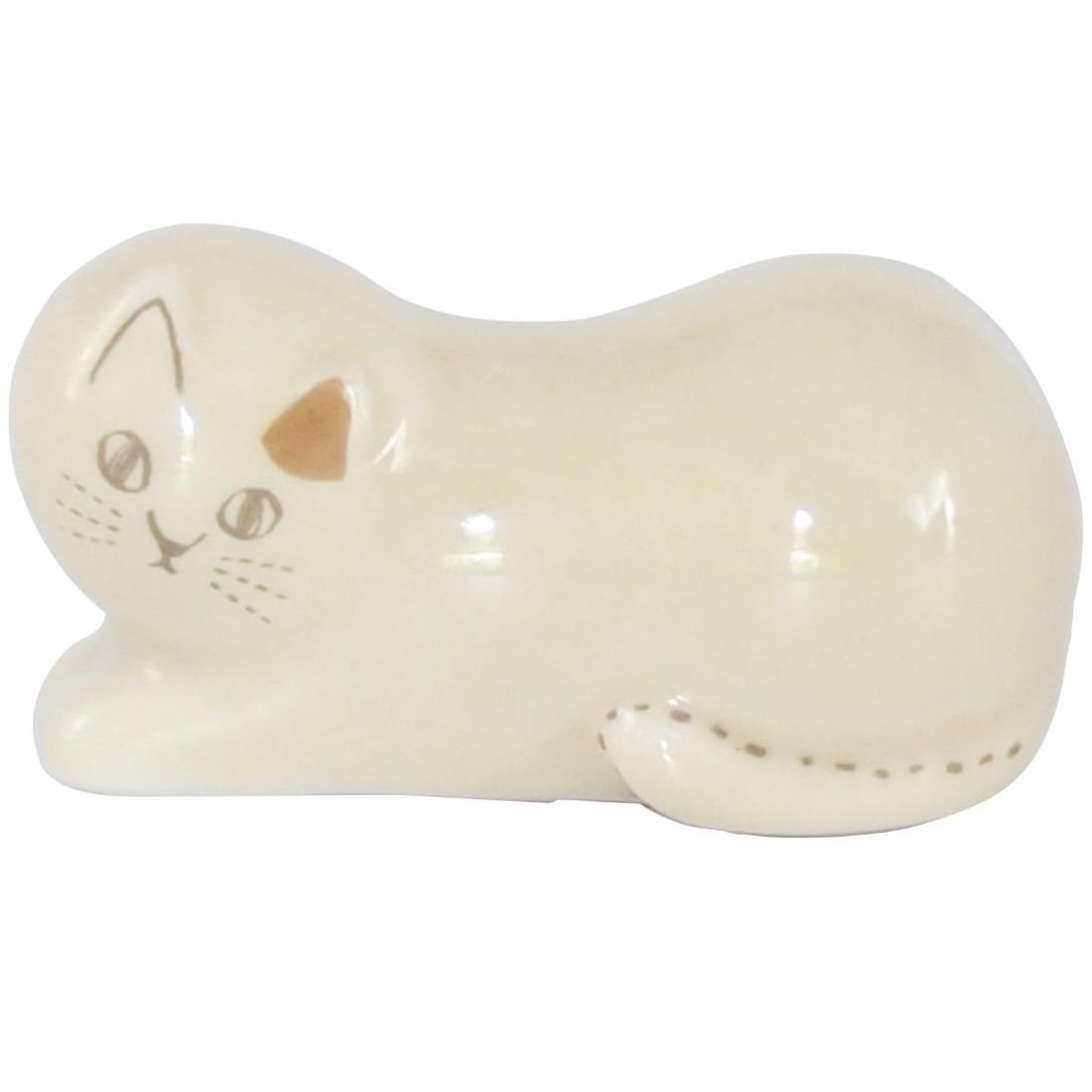 ダイカイ にゃふにゃふ 陶器箸置き アイボリー IV W4 D2 H2.2 cm 421513