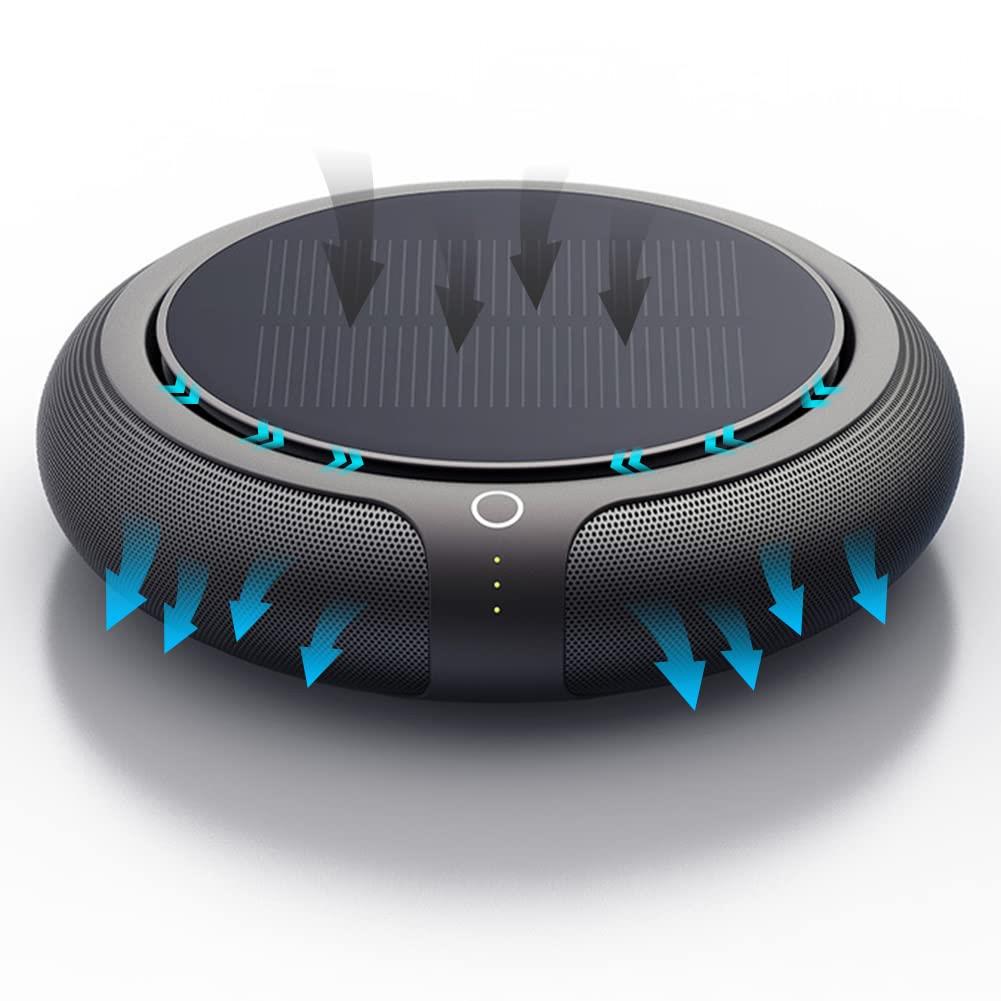 車載空気清浄機 脱臭・アロマセラピー・ソーラー イオン発生器 車内まるごと空気清浄 クリーナー 小型 ..