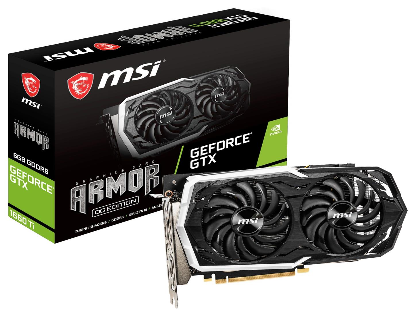 MSI GeForce GTX 1660 Ti ARMOR 6G OC グラフィックスボード VD7765