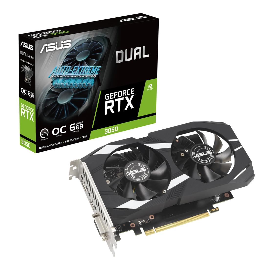 ASUS Dual GeForce RTX 3050 OC Edition 6GB GDDR6 ビデオカード/DUAL-RTX3050-O6G 国内正規流通品